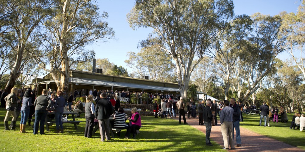 The throng at Peter Lehmann's Old Redemption cellar. Photo: Dragan Radocaj