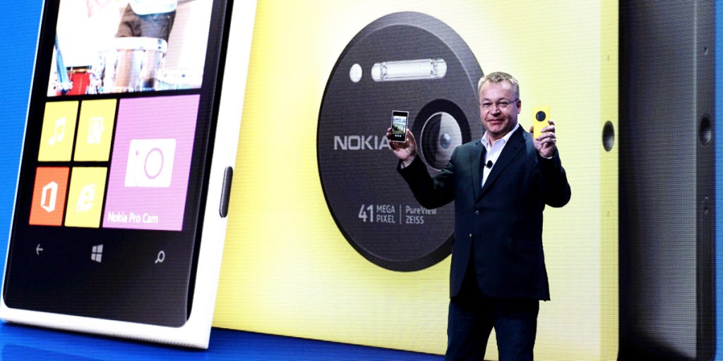 Nokia CEO Stephen Elop at the launch in New York