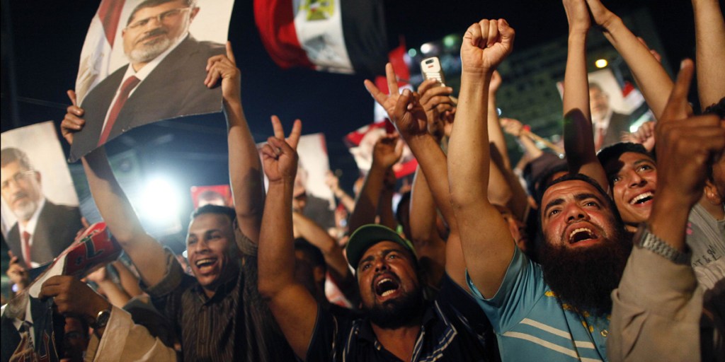 Angry supporters of ousted president Mohamed Morsi.