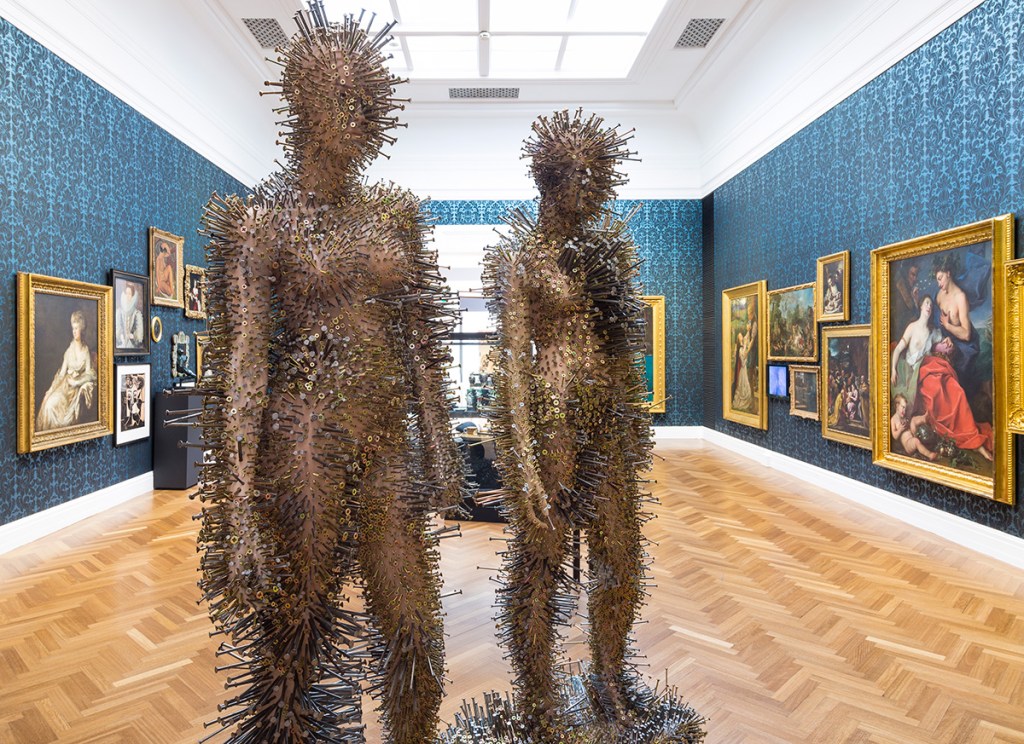 Installation view Melrose Wing of European Art, Art Gallery of South Australia, 2013, featuring Thomas Hirschhorn,  Twin-subjecter. Photo: Sam Noonan