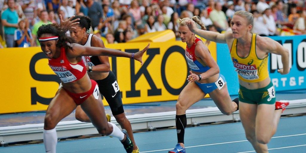 Pearson gets tipped out in the lunge for gold