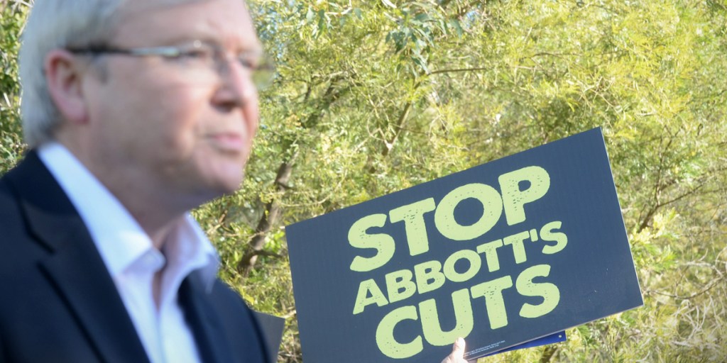 Kevin Rudd campaigning in Sydney yesterday.