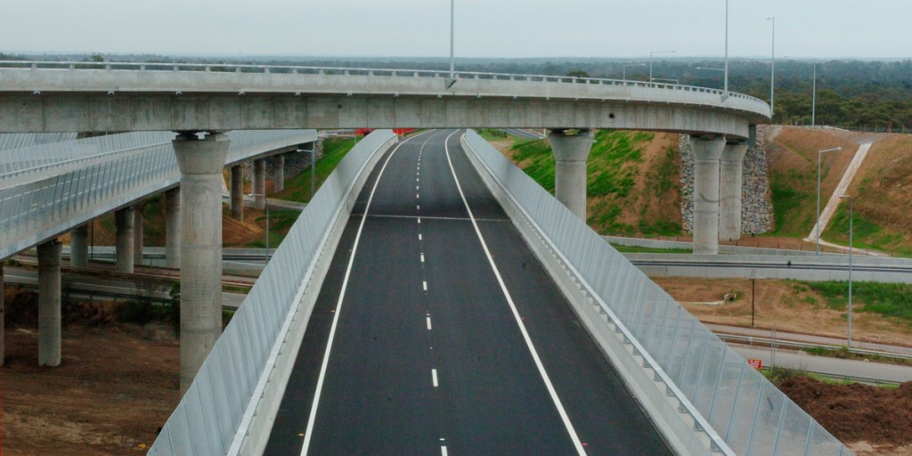 A motorway intersection in Sydney's west.