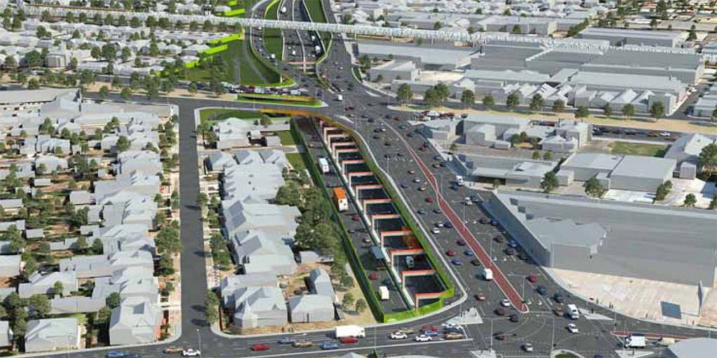 An image of the Government's plans for upgrading South Road between Torrens Road and the River Torrens.
