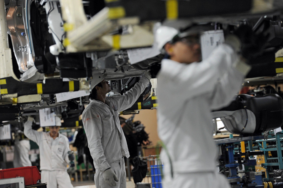 A car assembly plant in Bangkok