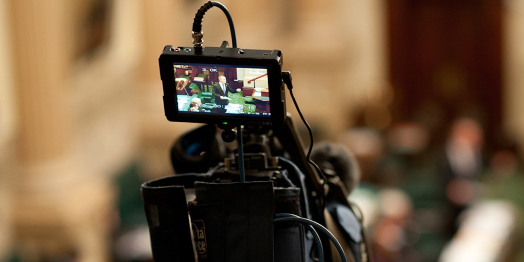 Jay Weatherill being filmed in State Parliament: an unwanted spotlight will not go away. Photo: Nat Rogers/InDaily