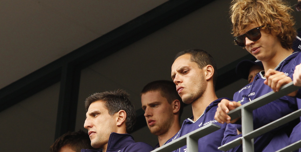 Fremantle players face the fans