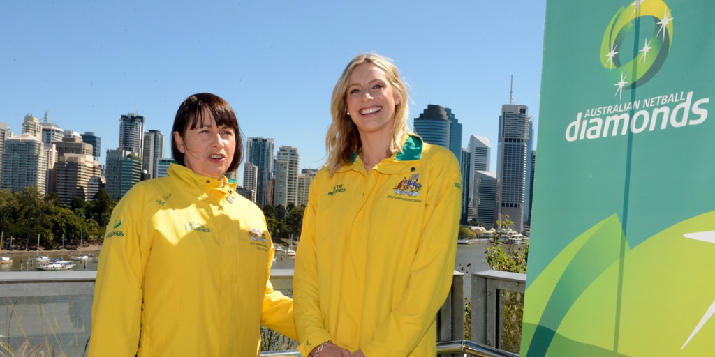 Laura Geitz (right), the newly appointed captain of the Australian Netball team the Diamonds, and coach Lisa Alexander
