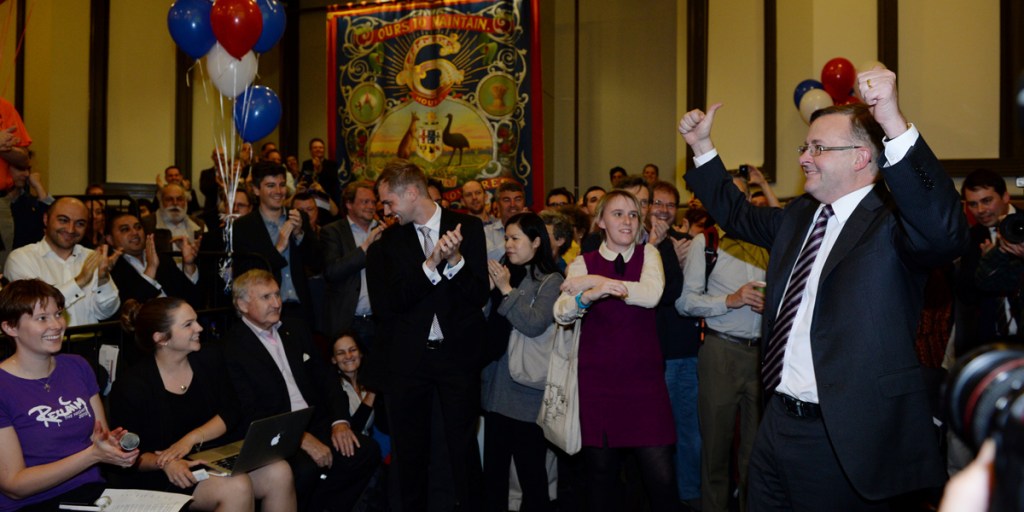 Anthony Albanese (right) launched his bid for the Labor leadership in Sydney last night.