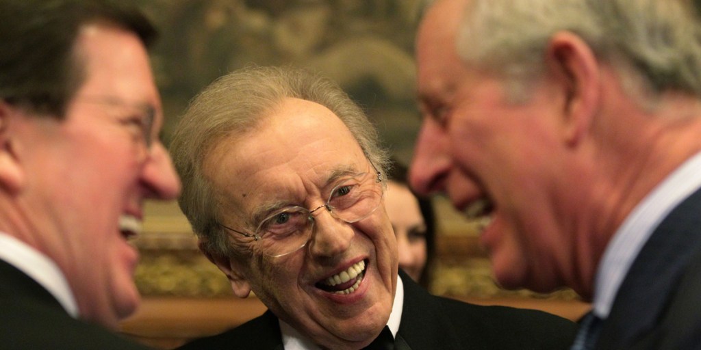 David Frost pictured earlier this year with Prince Charles (right). Photo: PA Wire