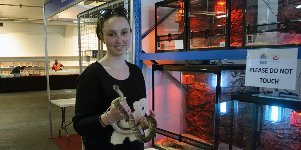 Carla Foreman with Merlin at the Royal Adelaide Show. Photo: Melissa Mack / InDaily