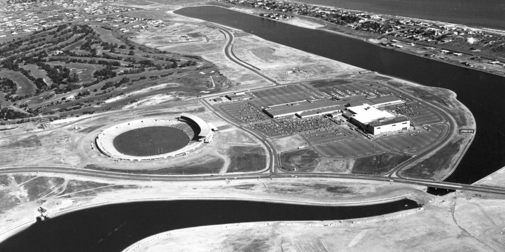 Footy Park at the very beginning. Photo courtesy SANFL.