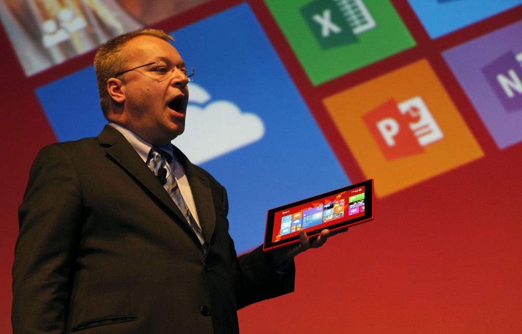 Nokia CEO, Canadian Stephen Elop, unveils Nokia latest products during an event last night in Abu Dhabi