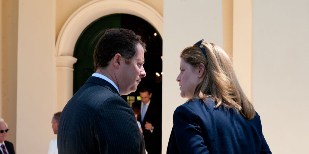Chloe Fox with ministerial colleague Jack Snelling after a new ministry was sworn in early this year. Photo: Nat Rogers/InDaily