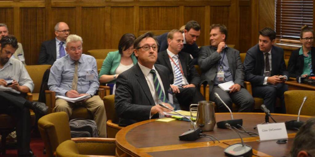 Gino DeGennaro at today's parliamentary inquiry.