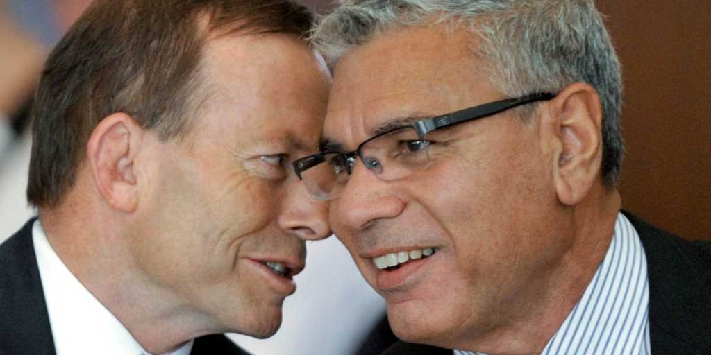 Tony Abbott (left) with Warren Mundine earlier this year.