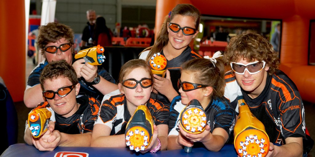 The "Group Nerf Dart Tag Arena" at Sydney's Toy & Game Expo.