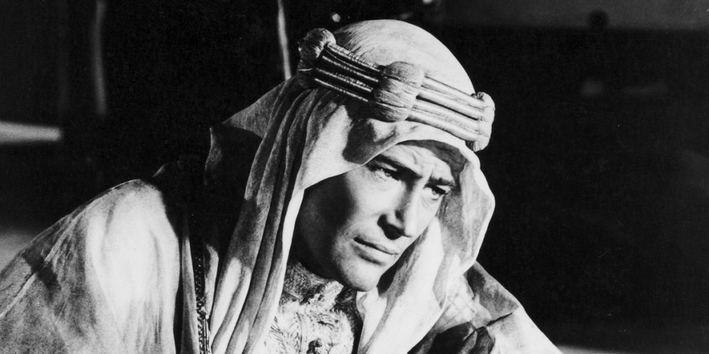 Peter O'Toole in his most famous role as T.H. Lawrence.