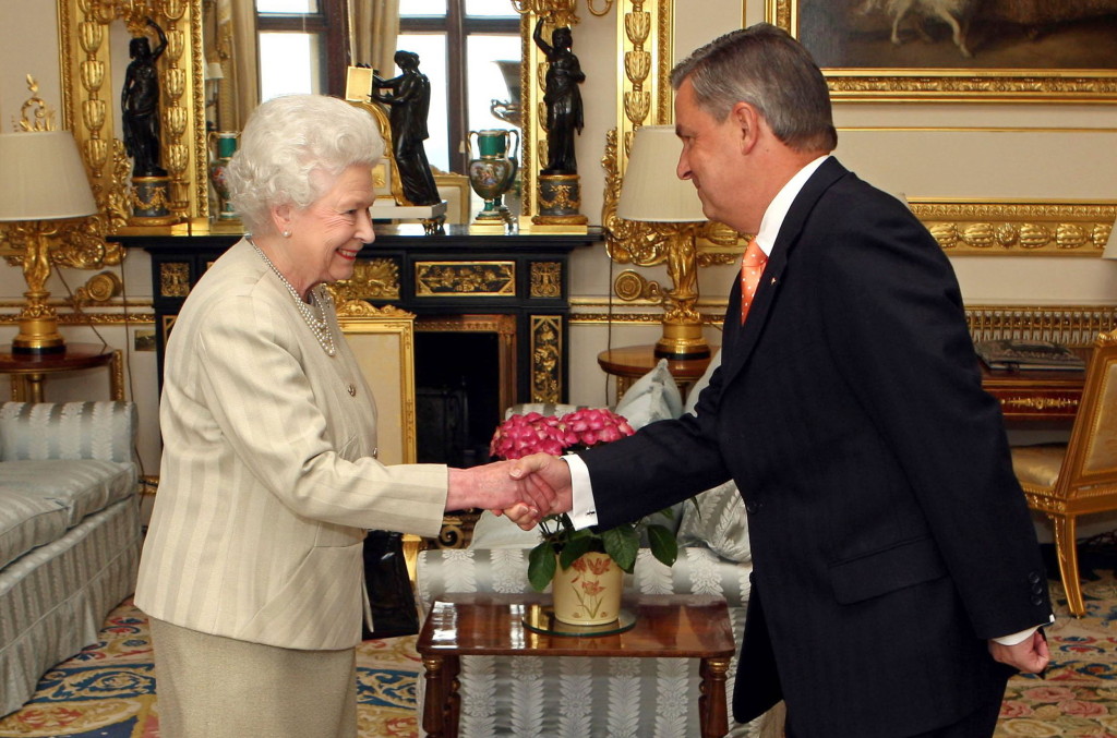 Queen Elizabeth with her representative in SA, Governor Kevin Scarce