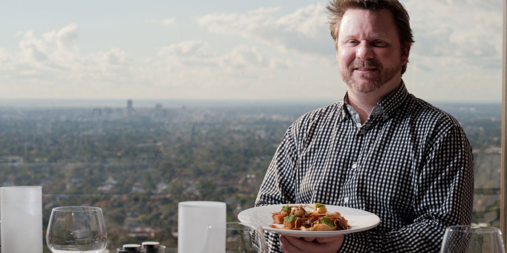 Windy Point chef Justin Miles in front of that view.