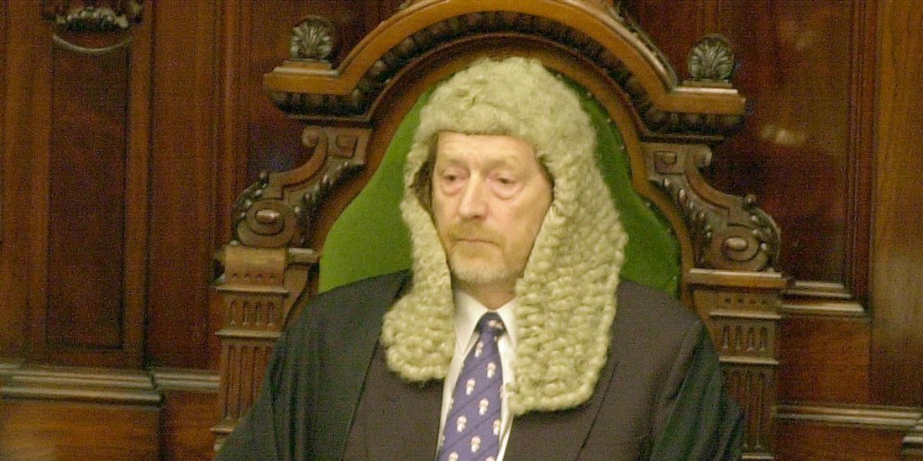 Former Liberal turned independent MP Peter Lewis in the Speaker's chair.