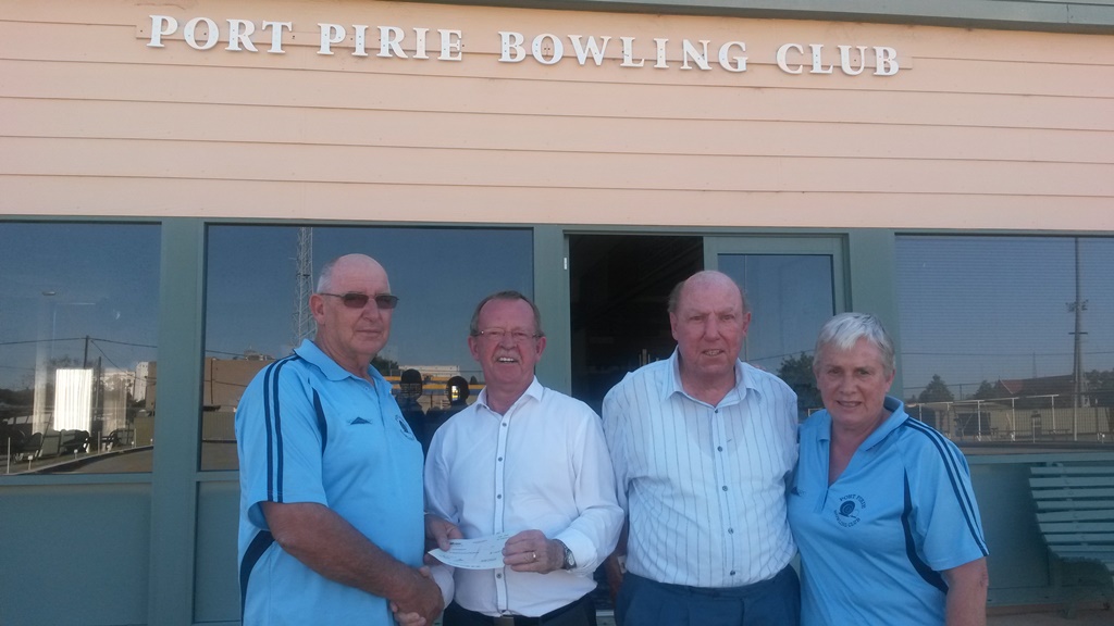 Geoff Brock (second from left) in his home town of Port Pirie.
