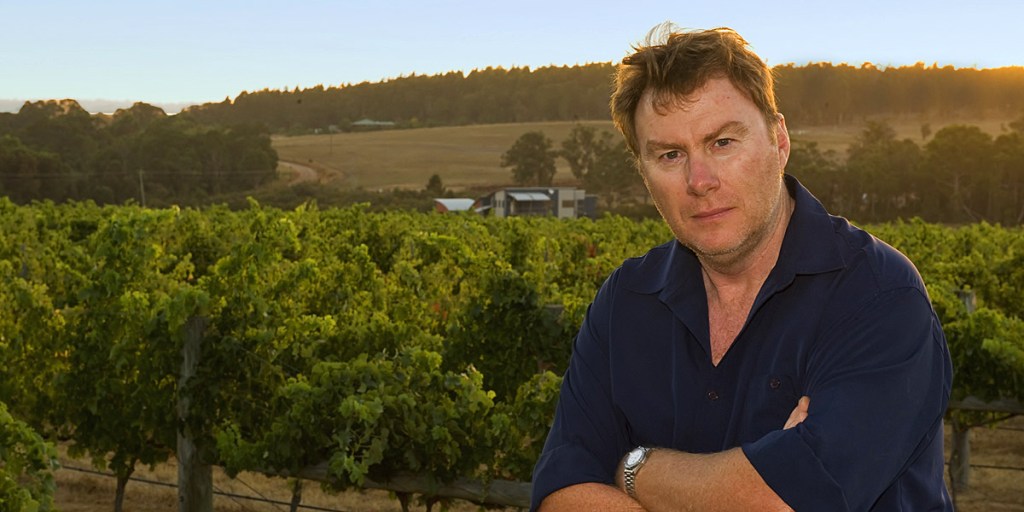 Geologist Mark Gifford among his Blue Poles Merlot at Margaret River.