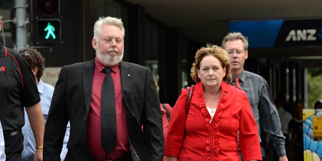 Daniel Morcombe's parents Bruce and Denise arrive back at the Supreme Court in Brisbane today for the verdict.