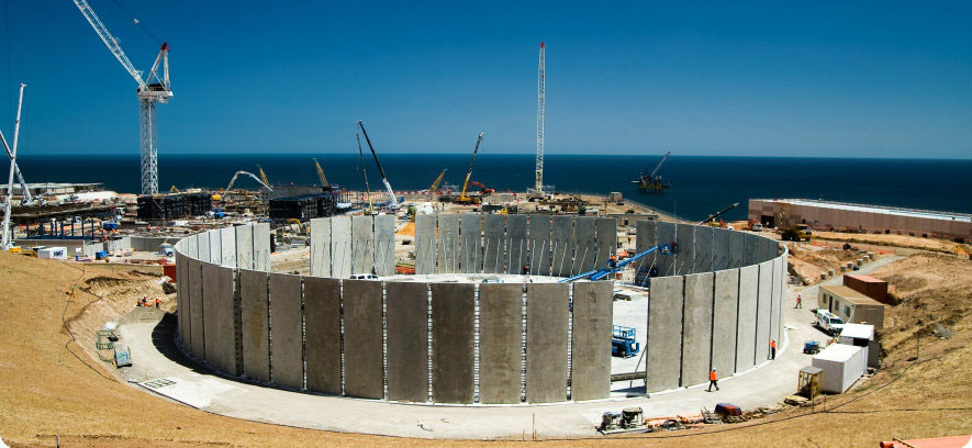 The desal plant during construction