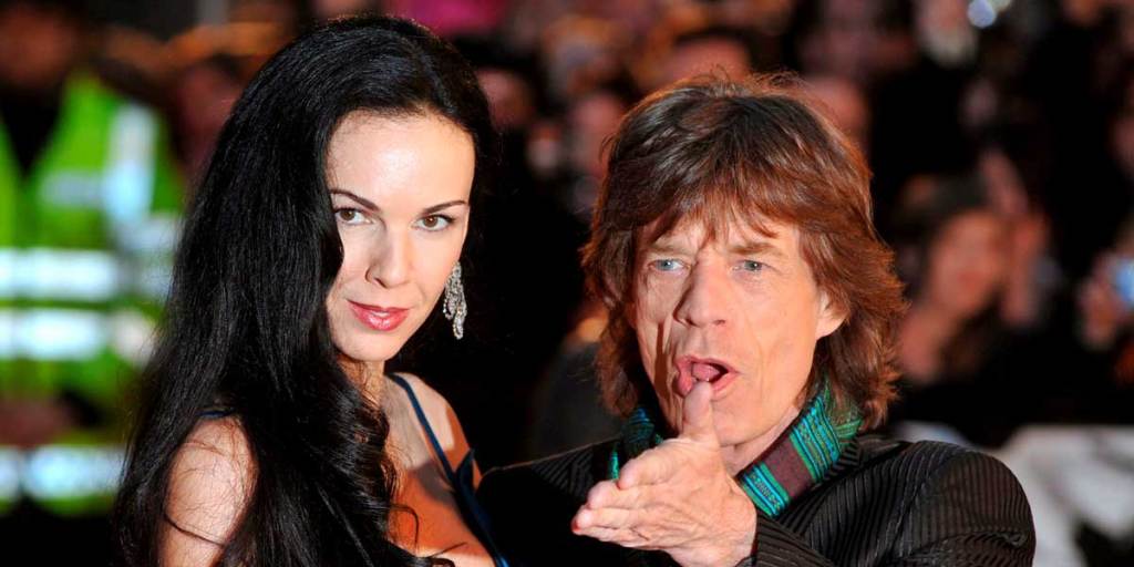 A file picture of L'Wren Scott with Mick Jagger 