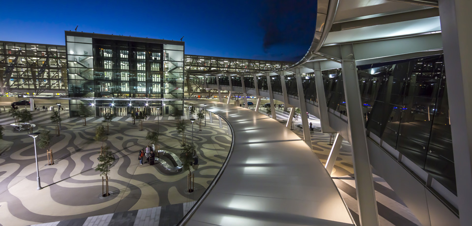 Adelaide Airport's new car park and walkway, designed by Woodhead.