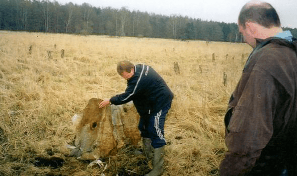 The old swamp where an Australian airmen's body is still inside the plane that crashed in 1943.
Image courtesy John Williams.