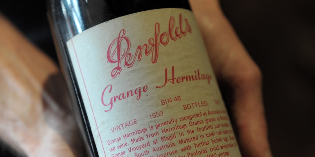 Pure luxury: A bottle of 1959 Penfolds Grange. Photo: AAP