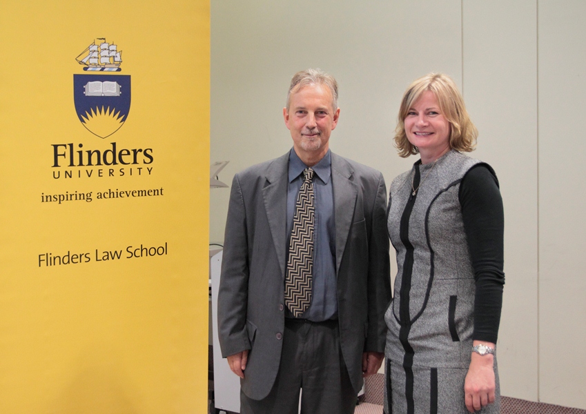 Professor Kim Economides, Dean of Flinders Law School, with Lipman Karas Practice Development Manager Lorraine Wohling