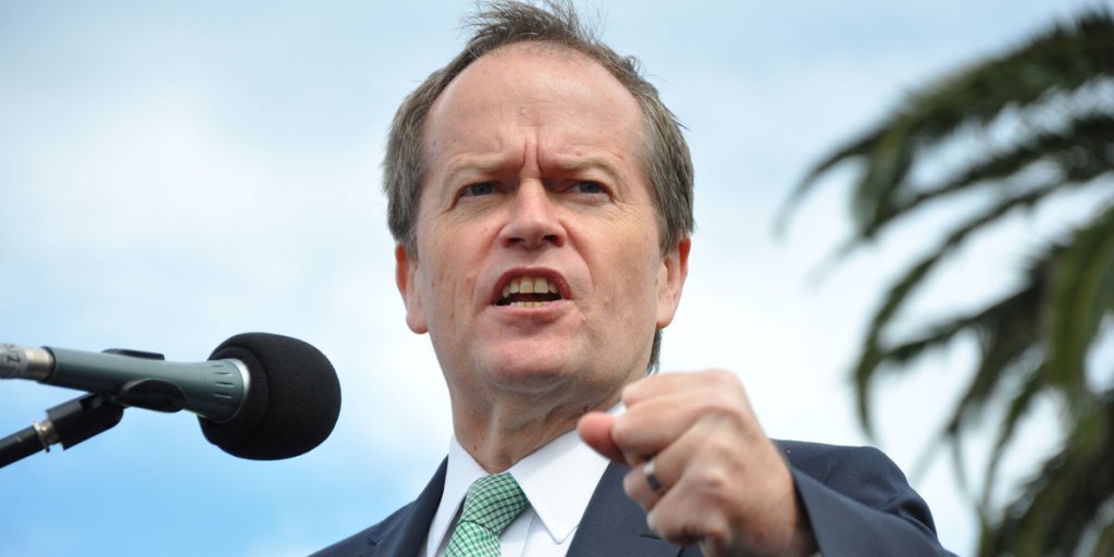 Bill Shorten at a teachers' union rally in Perth earlier this month. 