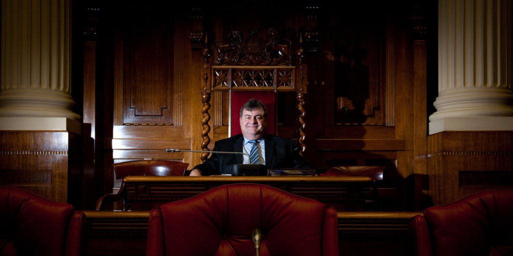 John Gazzola in the big chair during his time as Legislative Council president. Photo: Nat Rogers/InDaily