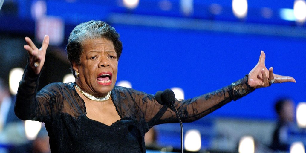 Maya Angelou speaking at the Democratic National Convention in 2004.