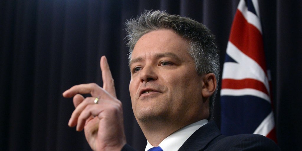 Finance Minister Mathias Cormann says "Government has become way too big and way too wasteful". 