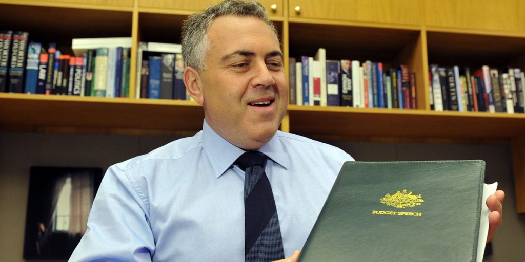 Joe Hockey holding his budget speech. 