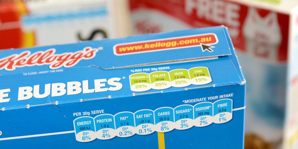 Existing food labels will eventually be replaced by a health star rating. Photo: AAP