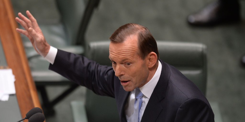 Tony Abbott in question time yesterday.