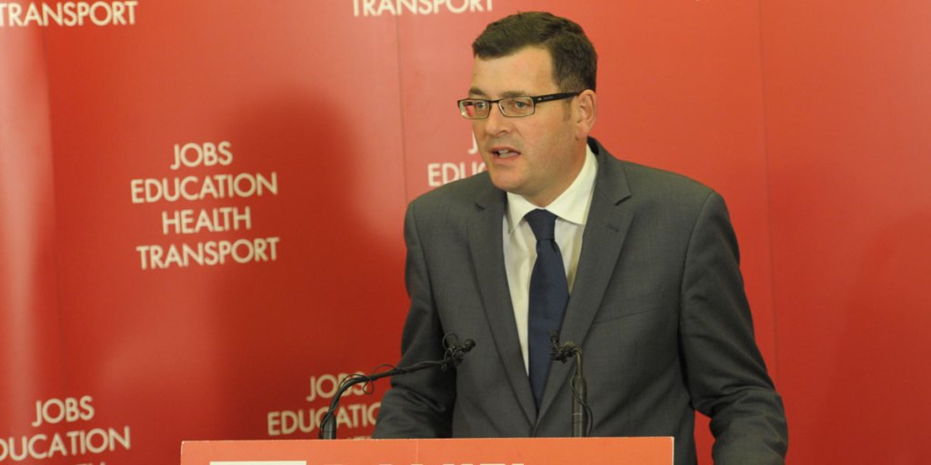 Victorian Opposition Leader Daniel Andrews talking to the media today.