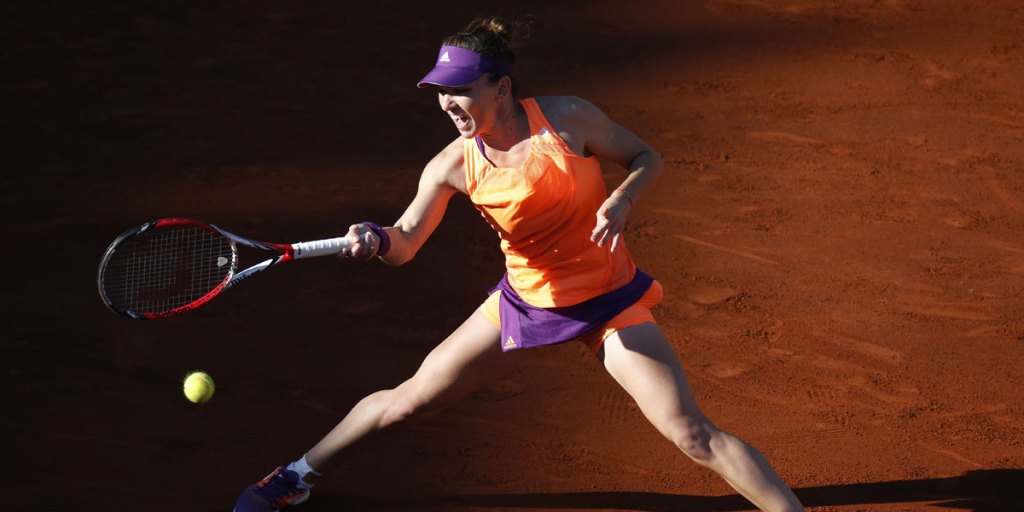 Romania's Simona Halep during her winning semi-final. AFP photo
