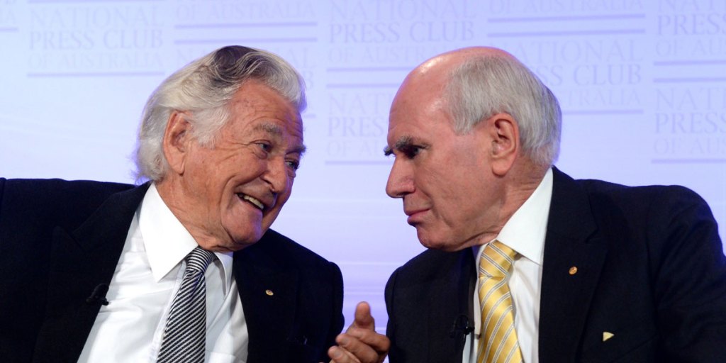 The latest crop of politicians could learn a thing or two from Bob Hawke and John Howard. AAP photo
