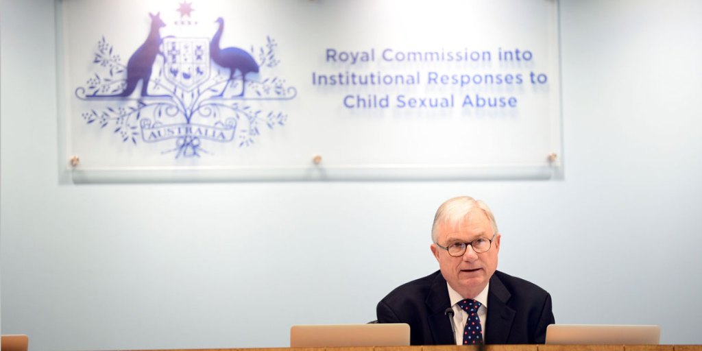 Commissioner Justice Peter McClellan at a hearing of the royal commission into child abuse in Sydney.
