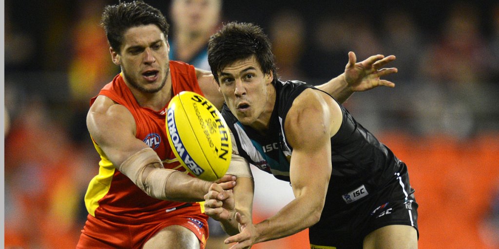 Port's Angus Monfries (right). AAP image