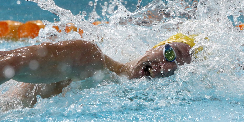 Daniel Tranter on his way to winning gold in the men's 200m individual medley final. Photo: AAP