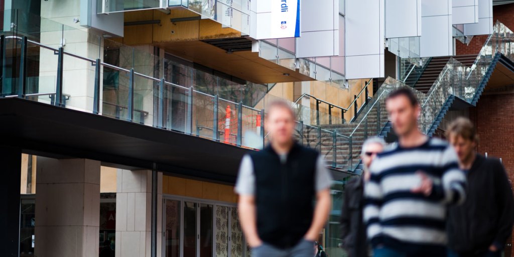 Students at the University of Adelaide's North Terrace campus. Photo: Nat Rogers/InDaily