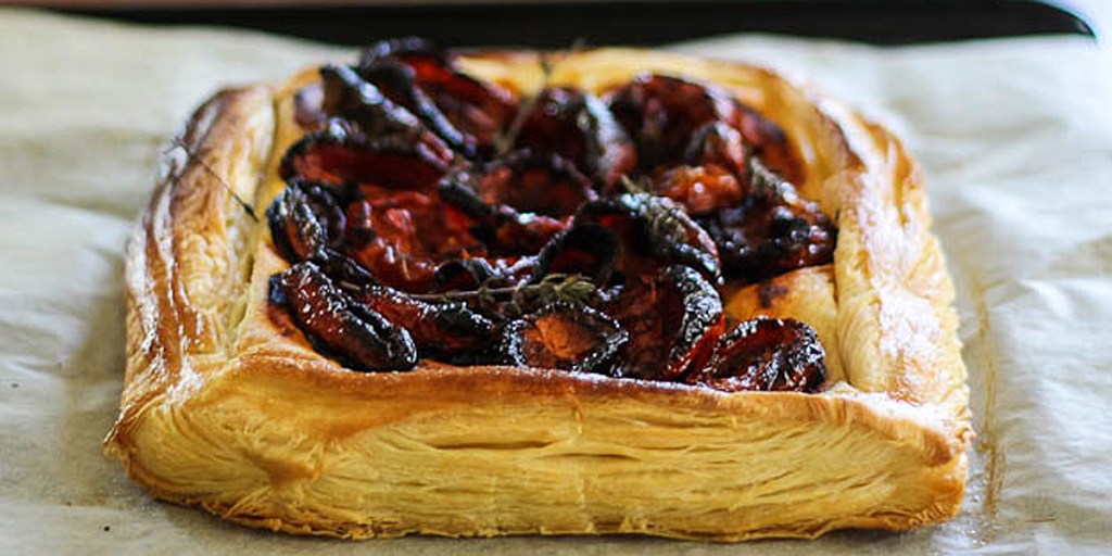 Amanda's slow-roasted tomato tart with home-made puff pastry. Photo: Amanda McInerney/Lambs' Ears & Honey