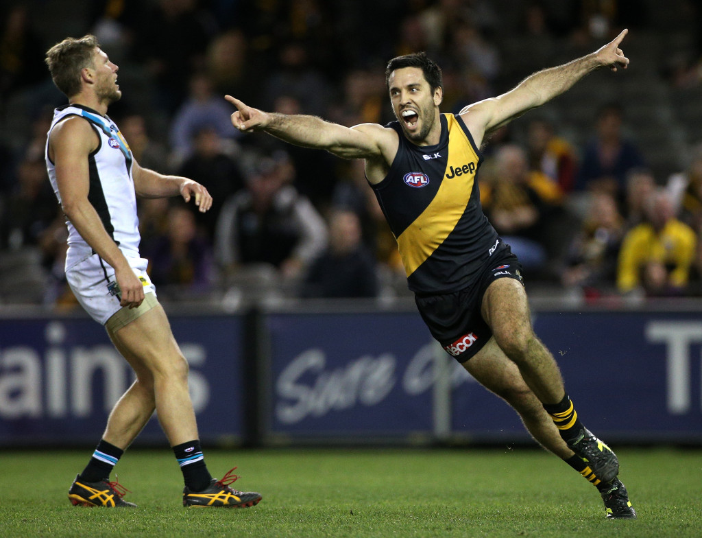 Troy Chaplin taunts his former Port team mates